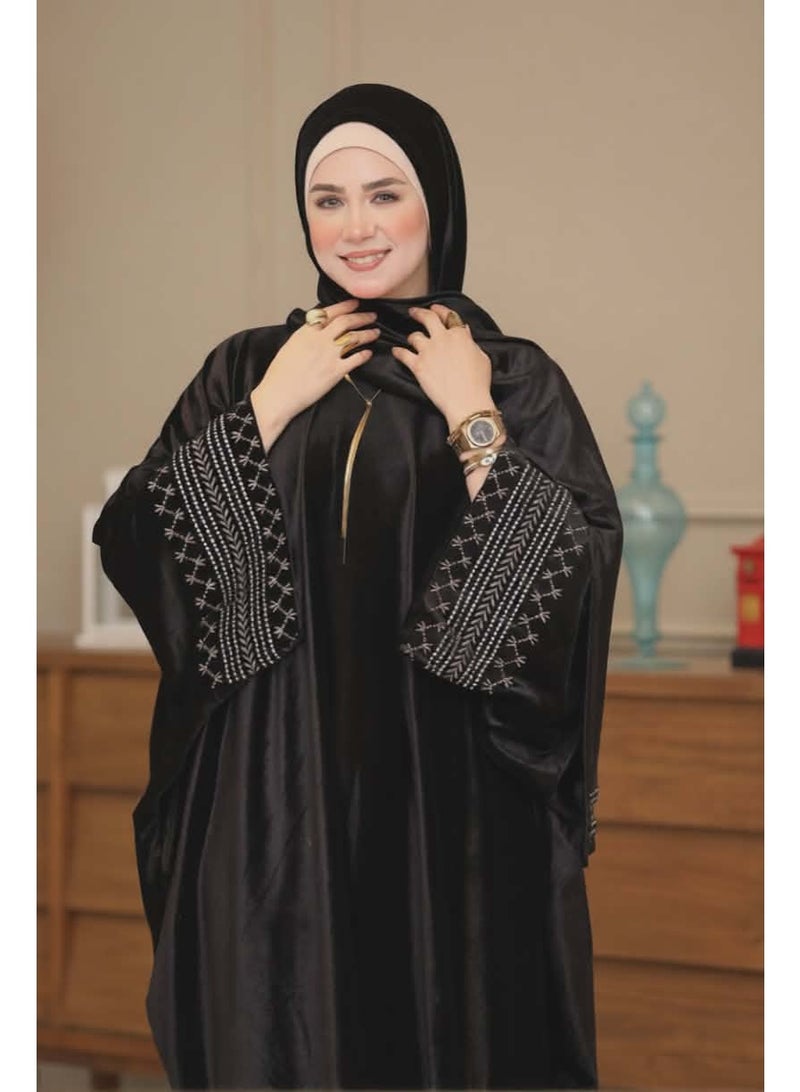 Women's prayer abaya with headscarf – wide Gulf-style sleeves – very chic – black - Image 4